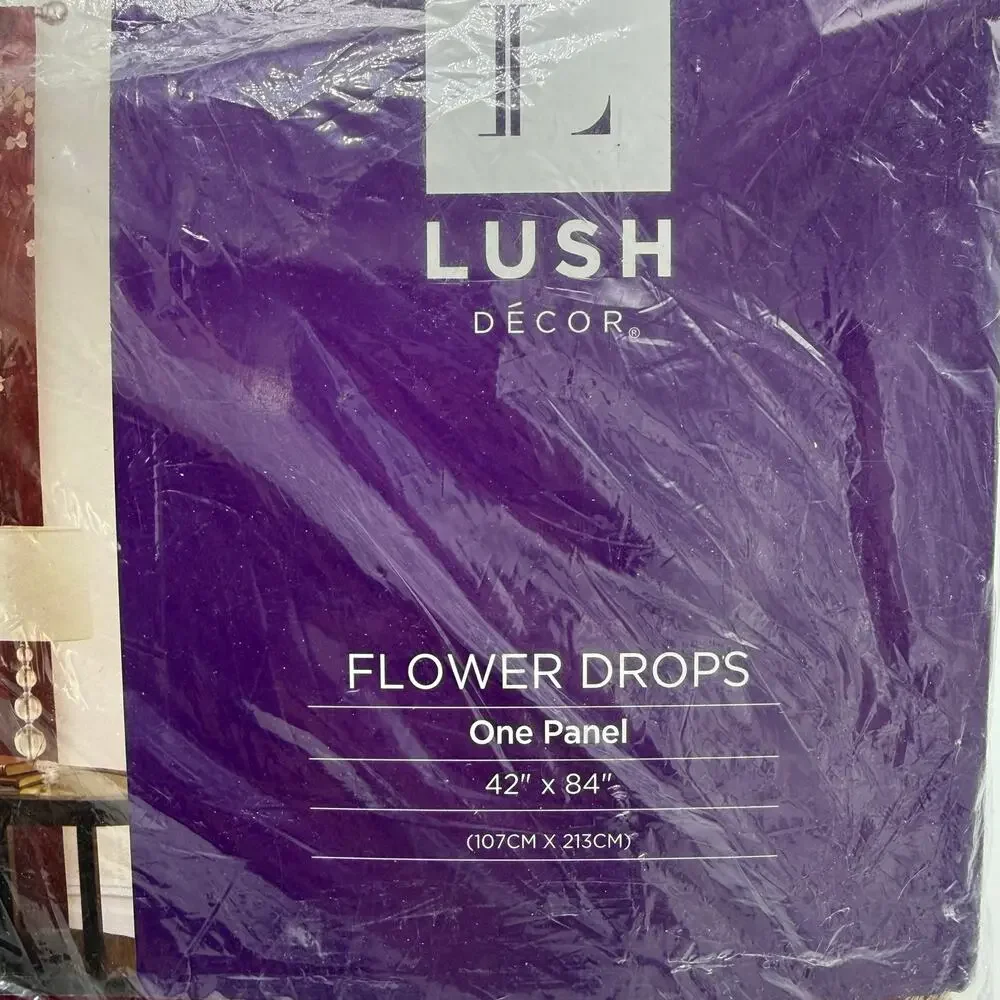 Lush Decor Flower Drops Panel Curtain 42x84 Red Floral Embroidered Boho Cottage